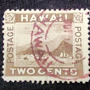 Hawaii Stamp #75 Antique  Two Cents Postage Stamp Used Hinged #lot2